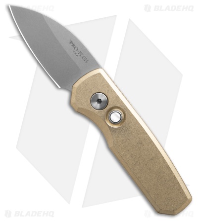 Pro-Tech Runt 5 Wharncliffe Automatic Knife Bronze Aluminum (1.9" SW)