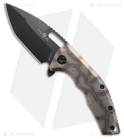 Heretic Knives Medusa MagnaCut Manual Frame Lock Knife Flamed Titanium (3" DLC)