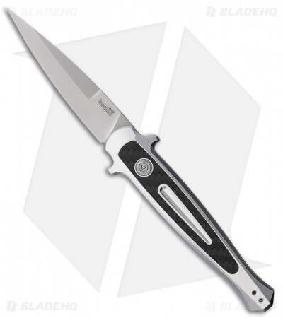 Kershaw Launch 8 Stiletto Automatic Knife Raw Aluminum (3.5" Stonewash)