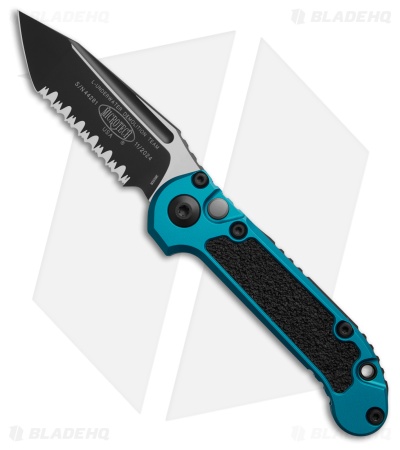 Microtech LUDT Gen III T/E Automatic Knife Blue Al (3.5" Black Full Serr)