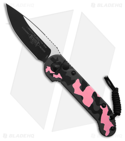 Microtech LUDT Automatic Knife  Pink Camo Alum (3.4" Black Two-Tone)
