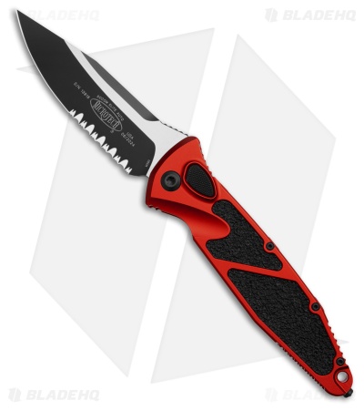 Microtech Socom Elite S/E Automatic Knife Red (4" Black Serr) 160A-2RD