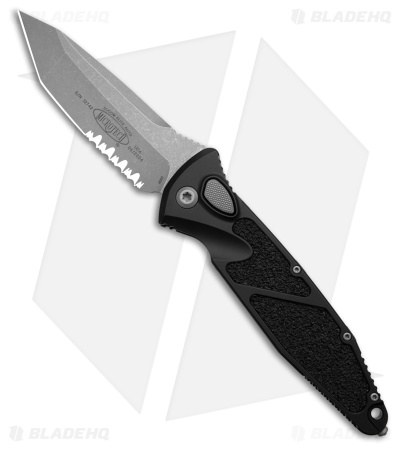 Microtech Socom Elite T/E Automatic Knife Black Aluminum (4" Apocalyptic Serr)