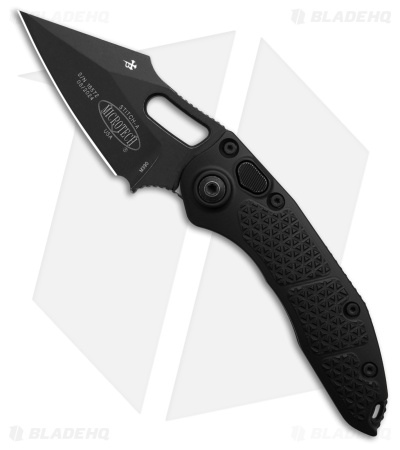 Microtech Stitch Automatic Knife Black Aluminum (3.75" Black SW Apocalyptic)