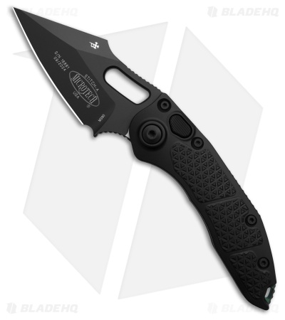 Microtech Stitch Automatic Knife Black W/Antique Green Spacer (3.75" Black)