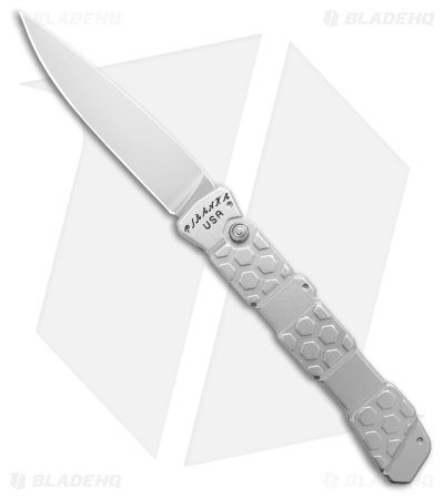 Piranha 21 Tactical Automatic Knife Silver Aluminum (3.38" Mirror) P-21S