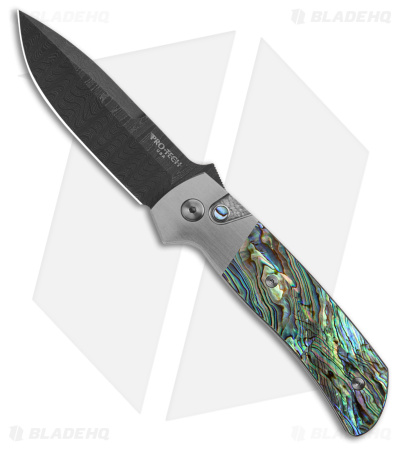 Pro-Tech Ultimate Custom Terzuola ATCF Auto Knife Steel/Abalone (3.5" Damascus)