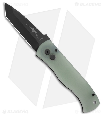 Pro-Tech Emerson CQC-7 Auto Knife Tanto Black Aluminum/Jade G-10 (3.25" DLC)