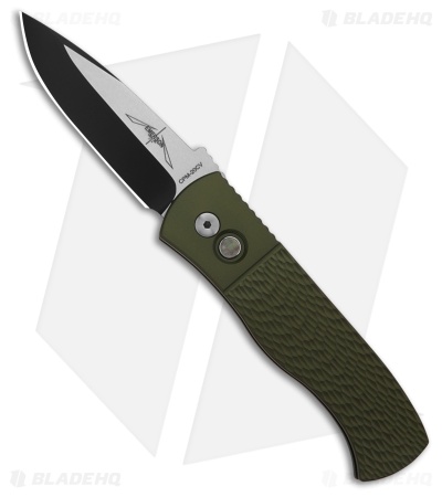 Pro-Tech Emerson CQC-7 Automatic Knife Green Jigged Aluminum (3.25" Two-Tone)