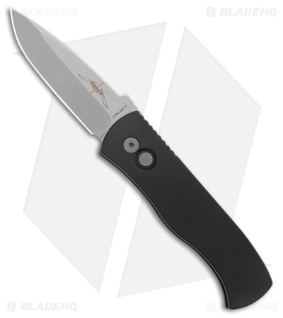 Emerson Pro-Tech CQC7 Spear Point Automatic Solid Black (3.25" Stonewash 20CV)