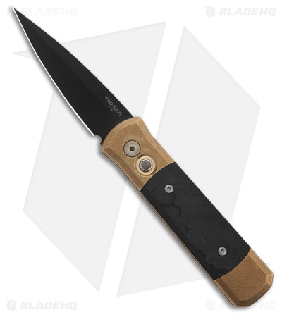 Pro-Tech Godson Spear Point Automatic Knife Camo Fat Carbon/Bronze (3.2" DLC)