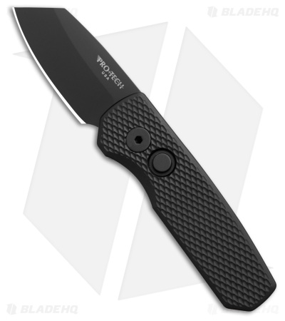 Pro-Tech Runt 5 MagnaCut Automatic Knife Black Textured Aluminum (2" DLC)