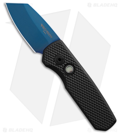 Pro-Tech Runt 5 MagnaCut Automatic Knife Black Textured Aluminum (2" Sapphire)