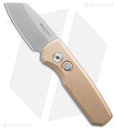 Pro-Tech Runt 5 Reverse Tanto Automatic Knife Bronze Blade Show (2" SW)MagnaCut
