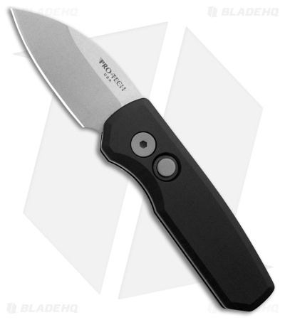 Pro-Tech Runt 5 Wharncliffe Automatic Knife Smooth Black (1.9" SW Magnacut)