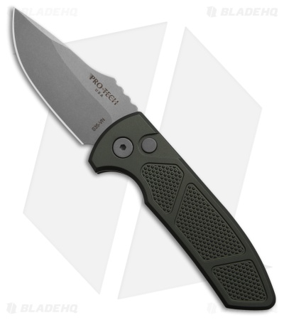 Pro-Tech Les George SBR Auto Knife Green Machined Aluminum (2.6" SW)