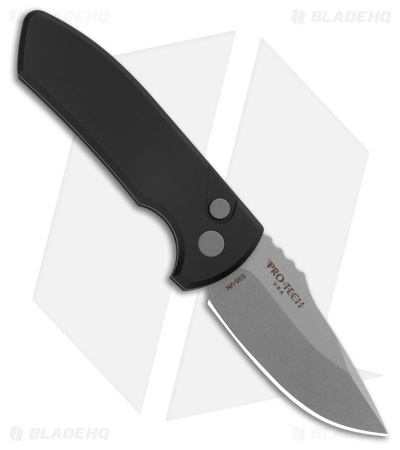 Pro-Tech Les George SBR Automatic Knife Black Aluminum LH (2.6" Stonewash)