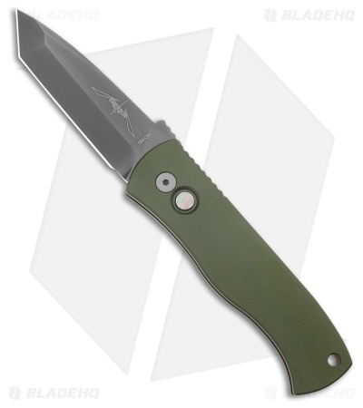 Pro-Tech Emerson CQC-7 Automatic Knife Dark Green Aluminum (3.25" Black DLC)