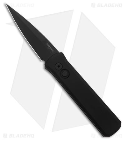 Pro-Tech Godson Spear Point Automatic Knife Black Aluminum (3.2" Black 154CM)