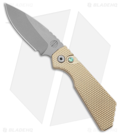 Strider + Pro-Tech PT MagnaCut Automatic Knife Textured Aluminum Bronze (3" SW)