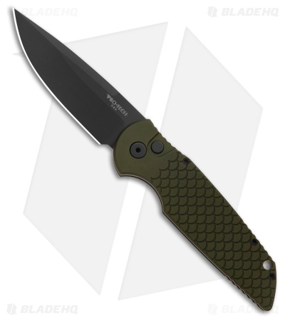 Pro-Tech TR-3 Automatic Knife Green Fish Scale Aluminum (3.5" DLC)