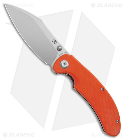 Kansept Knives Nesstreet Liner Lock Knife Orange G-10 (3.5" Stonewash S35VN)