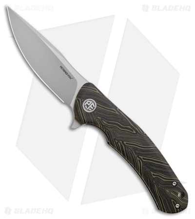 Petrified Fish Warrior Liner Lock Knife Green/Black G-Mascus (3.5" SW) PF949