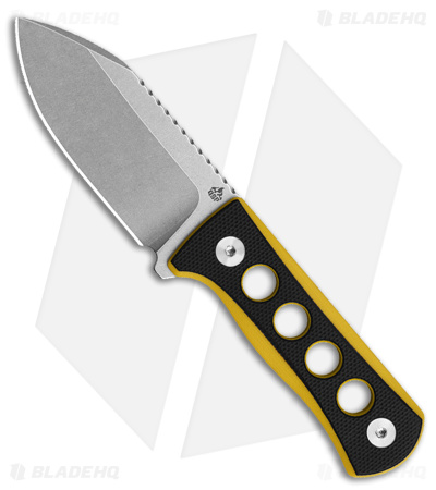QSP Canary Neck Knife Fixed Blade Black/Yellow G-10 (2.5" SW)
