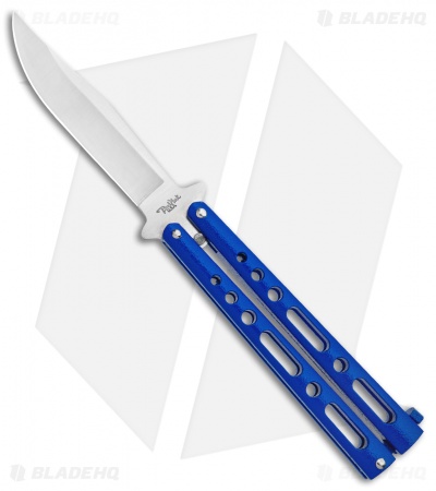 Benchmark Balisong Butterfly Knife Blue (4.12" Satin) Plain BM011