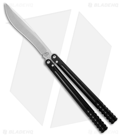 Franken Forge Blades Galvanis Kukri Butterfly Knife Black Aluminum (4.6" SW)