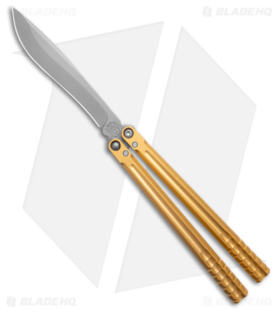 Franken Forge Blades Ion Kukri Butterfly Knife Gold Titanium (4.5" SW)