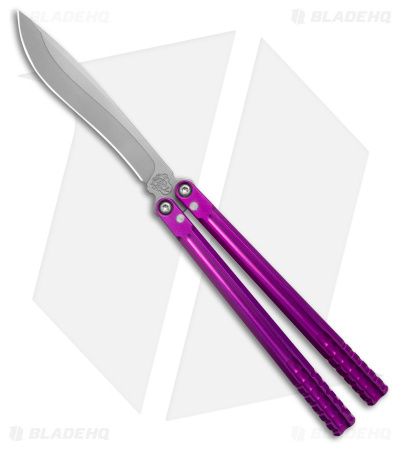 Franken Forge Blades Galvanis Kukri Butterfly Knife Purple Aluminum (4.5" SW)