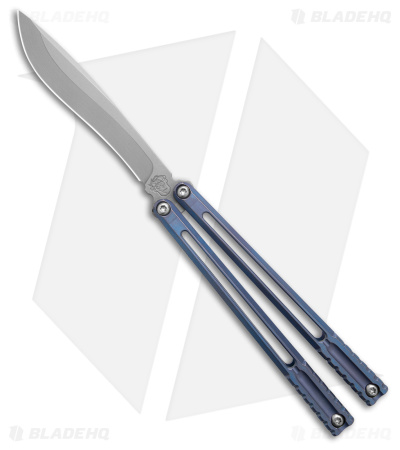 Franken Forge Blades Voltaic Butterfly Knife Kukri Blue Titanium (4.6" SW)