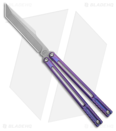 Franken Forge Blades Voltaic Butterfly Knife Western Tanto Burple Fade Ti
