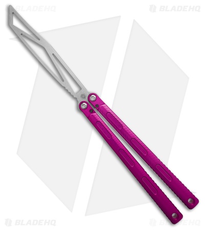 MachineWise Prysma Pro Tanto Butterfly Knife Purple Aluminum (4.7" Stonewash)