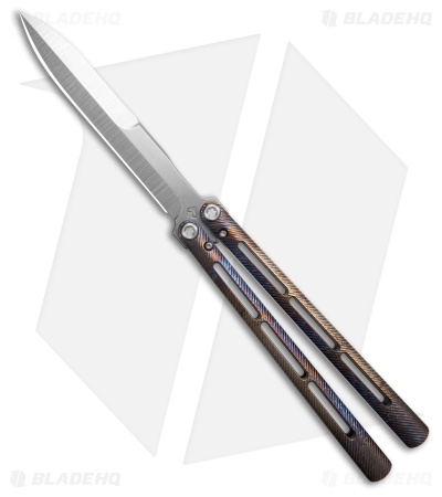 Medford Viceroy Dagger Butterfly Knife Flamed Titanium (4.8" Stonewash S45VN)