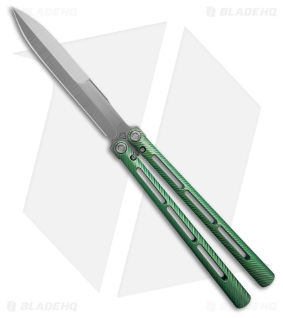 Medford Viceroy Dagger Butterfly Knife Green Titanium (4.8" Stonewash S45VN)