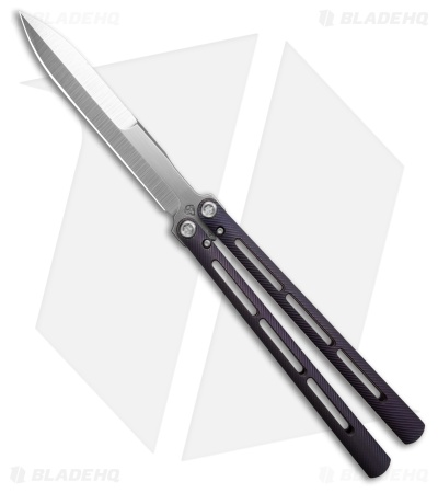 Medford Viceroy Dagger Butterfly Knife Purple Titanium (4.8" Stonewash S45VN)