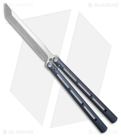 Medford Viceroy Tanto Butterfly Knife Blue Titanium (4.9" Satin S45VN)