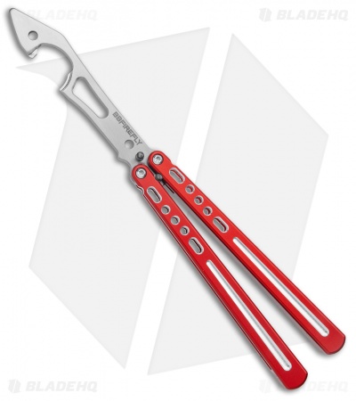 BBbarfly BBFireFly  Knife Style Bottle Opener Balisong Red (4.25" Satin)