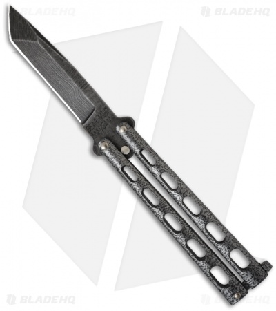 Bear Butterfly Knife Large Tanto Damascus Blade (4