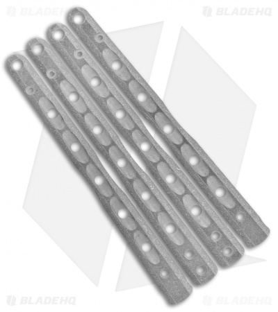 Flytanium V9 Custom Titanium Scales for Benchmade 51 Balisong Knife - Stonewash
