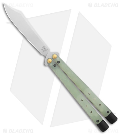 Benchmade Necron Bali-Song Butterfly Knife Jade G-10 (4.6" Stonewash) 99
