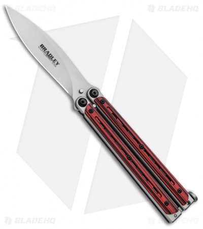 Bradley Kimura Butterfly Balisong Knife Black/Red G-10 (3.9"  Bead Blast)*DISC*