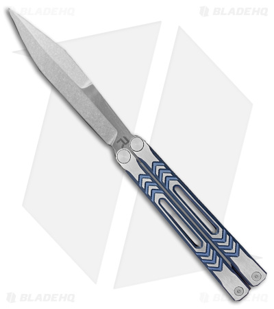 REVO Nexus Balisong Butterfly Knife Blue Two Tone Aluminum (4.5" Stonewash)