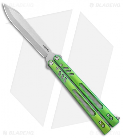 BRS Hybrid Replicant Alt Balisong Butterfly Knife Green Titanium (4.6