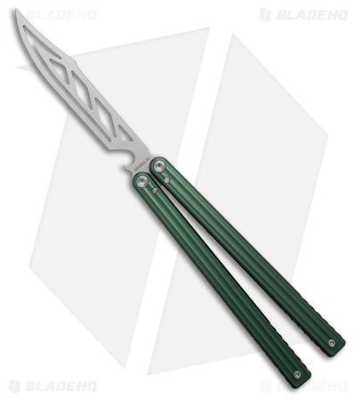 Nabalis Marbles Butterfly Knife Trainer Green Anodized Aluminum/G-10 (4.4" BB)