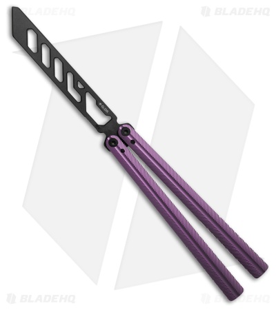Glidr Pacific Butterfly Knife Dragon Purple Aluminum (4.6" Black Trainer)