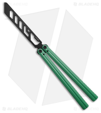 Glidr Pacific Butterfly Knife Seafoam Aluminum (4.6" Black Trainer)