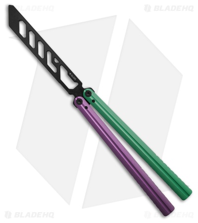 Glidr Pacific Butterfly Knife Tealberry Aluminum (4.6" Black Trainer)